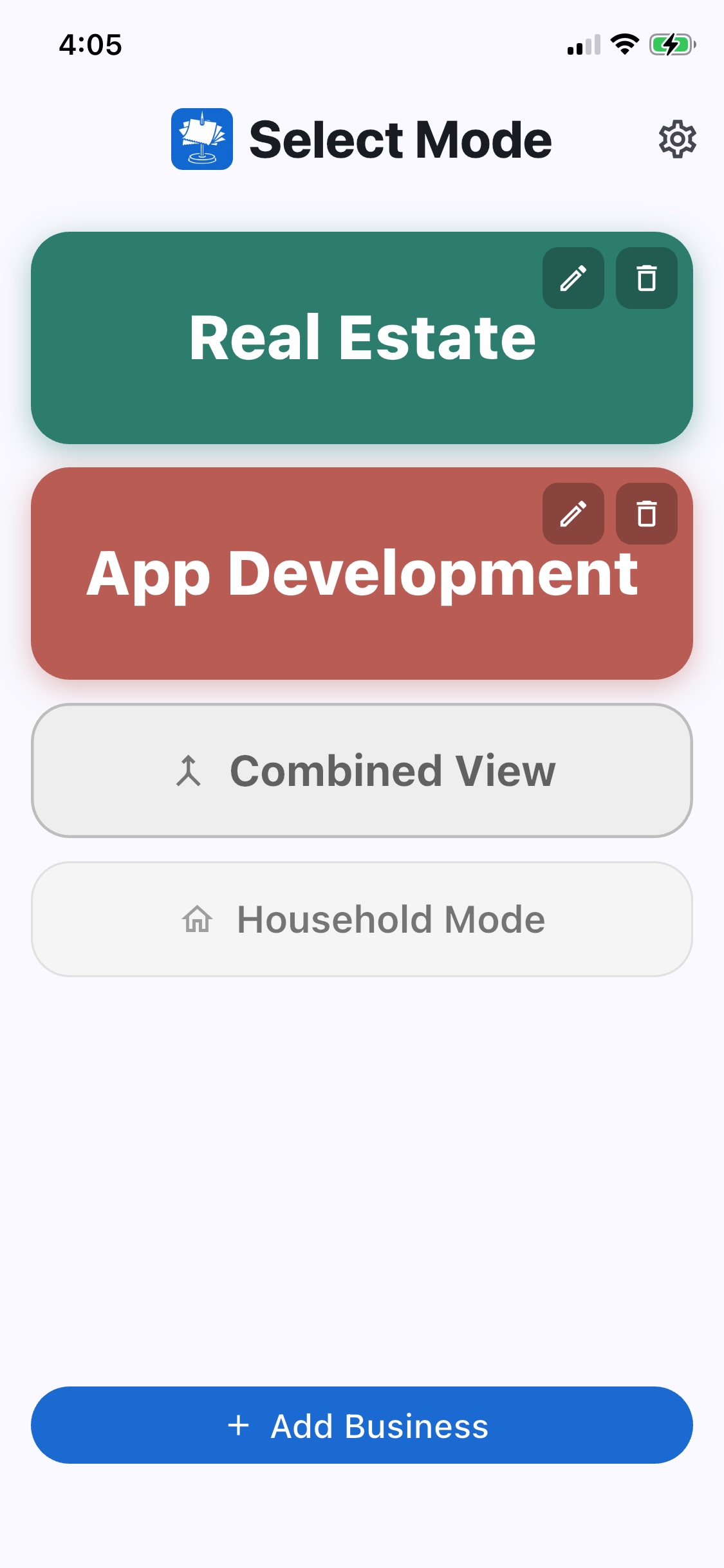 Home screen